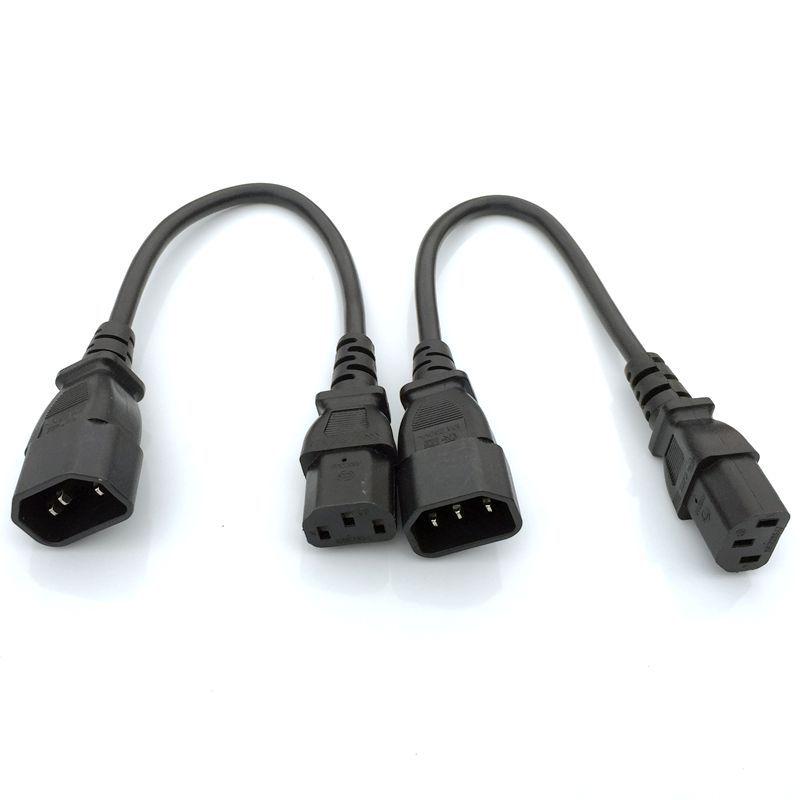 L-förmiger 90°-Winkel C13 auf C14 Wechselstromkabel, dreipoliger Stecker für Werbemaschine/Display-Server