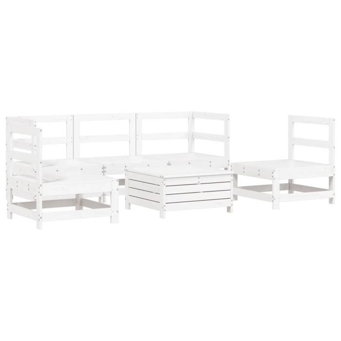 VidaXL Garden Lounge Set 6 Pcs White Solid Pine Wood 3250713