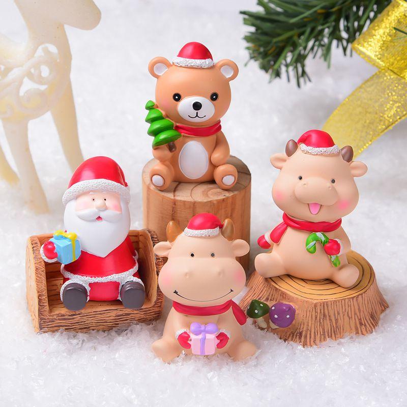 High-quality Resin Christmas Ornament Santa Claus Deer Winter Decoration Gift