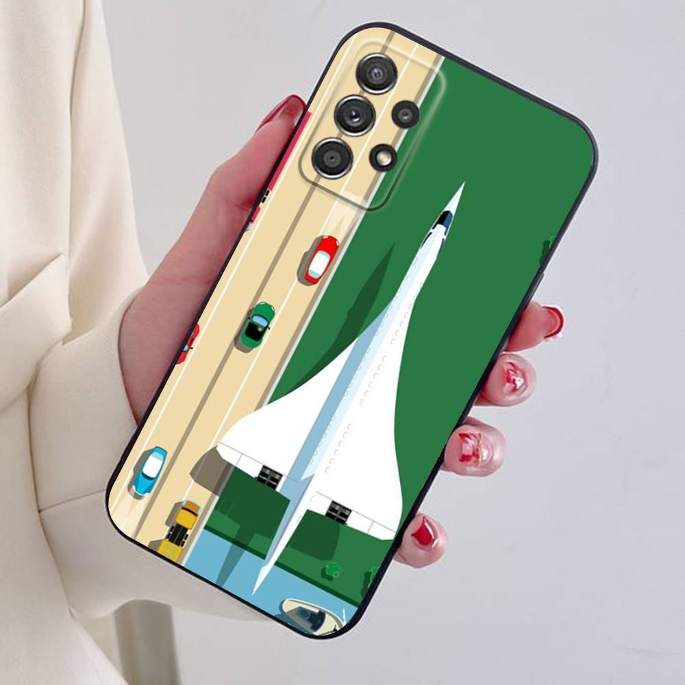 Concorde Air France Phone Case For Samsung S24,21,22,23,30,Ultra,20,Plus,Note,10,9,Black Soft Silicone Case