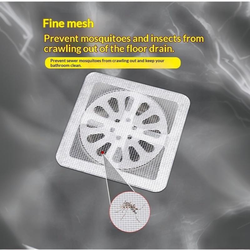 50PCS Adhesive Insect Proof Floor Drain Stickers Disposable Hair Filter for Bathroom Kitchen Laundry Sink
