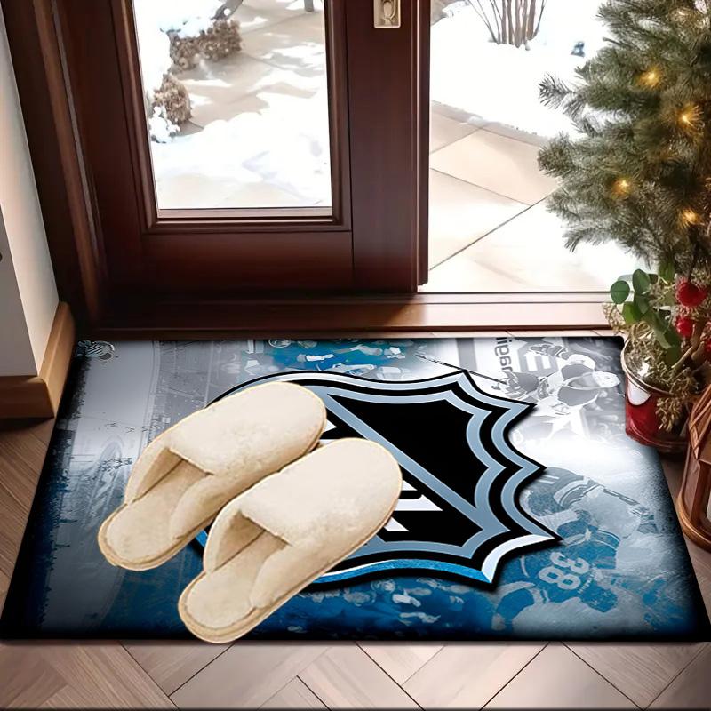 Tappeto Area Rug con Emblema Lega Hockey NHL Adatto per Interni ed Esterni, Tappeti per Cucine, Case, Uffici, Soggiorni, Arredamento Casa, Regalo di Natale