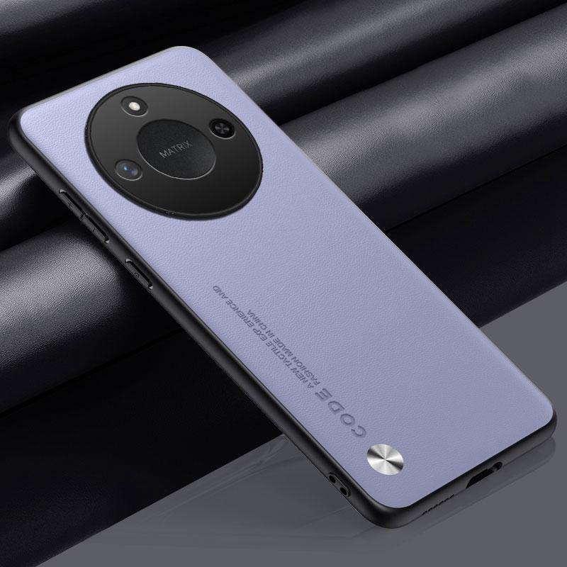 

Роскошный чехол из искусственной кожи для Honor X9C Smart Back Cover, матовый силиконовый противоударный чехол с полной защитой для телефона Honor X60 5G For Honor X60 светло-фиолетовый