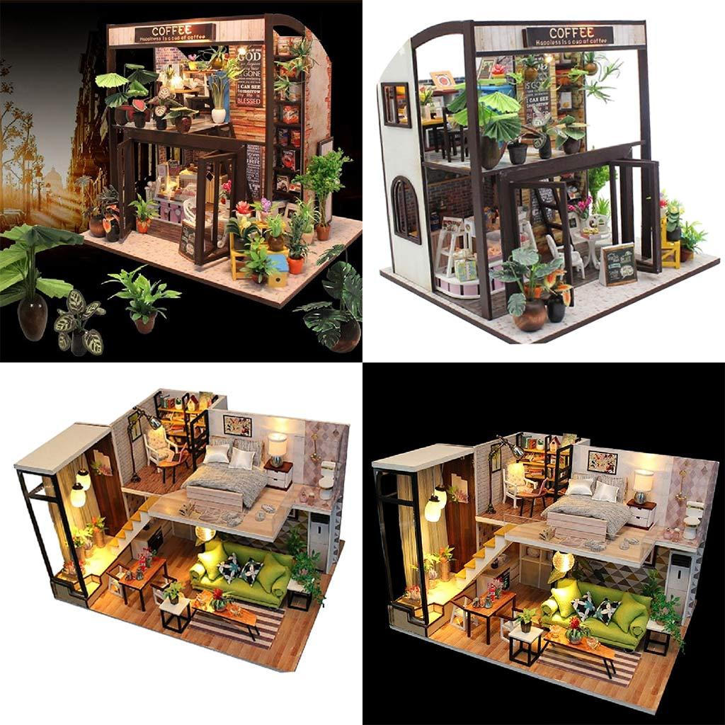 

2шт 1/24 DIY Миниатюрный деревянный мирный кукольный домик ручная игрушка