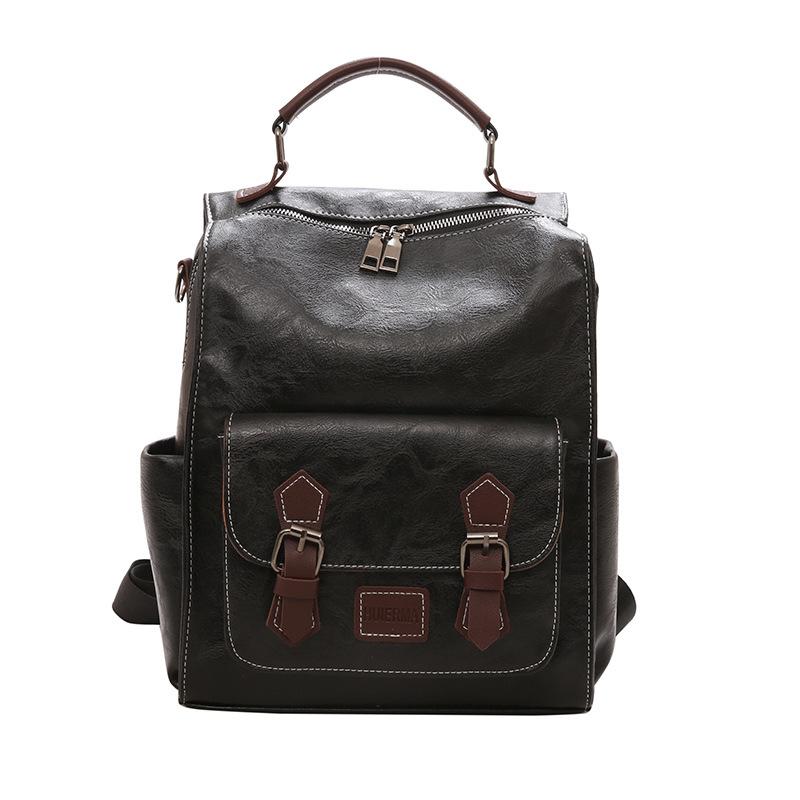 

Retro College Style Women s Backpack 2025 - Versatile, Fashionable, Large Capacity PU Travel Bag for University Students чорний