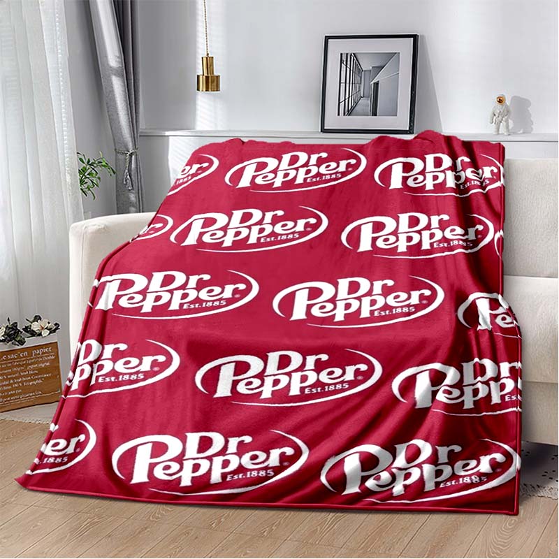 Dr Pepper Quote Flannel Blanket, Soft Throw with "Never Stand Between a Woman and Her Dr Pepper" Print, Cozy Bedding for Fans