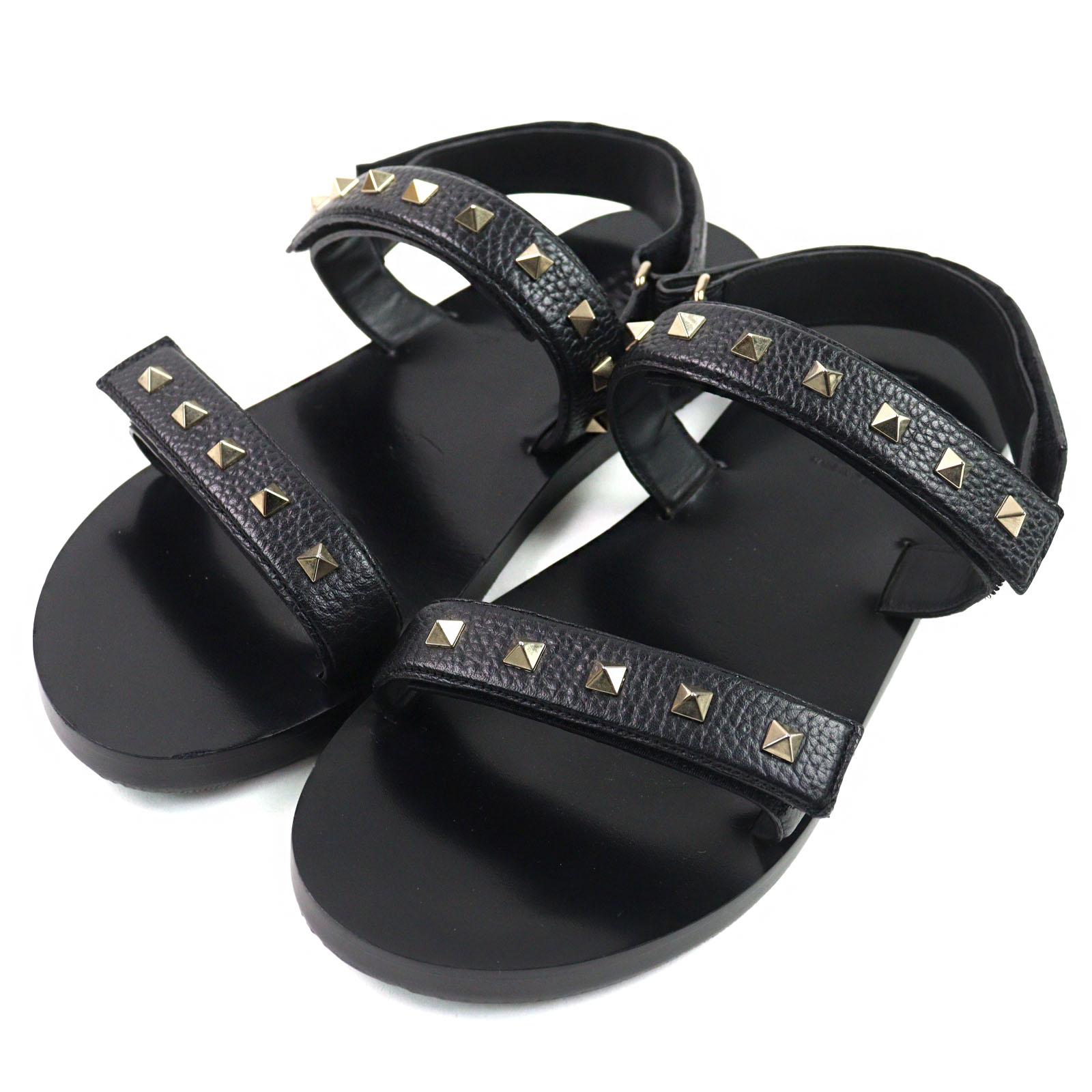 Valentino Garavani Sandals Rockstud Belt With Strap Black series leather mens 43 Used