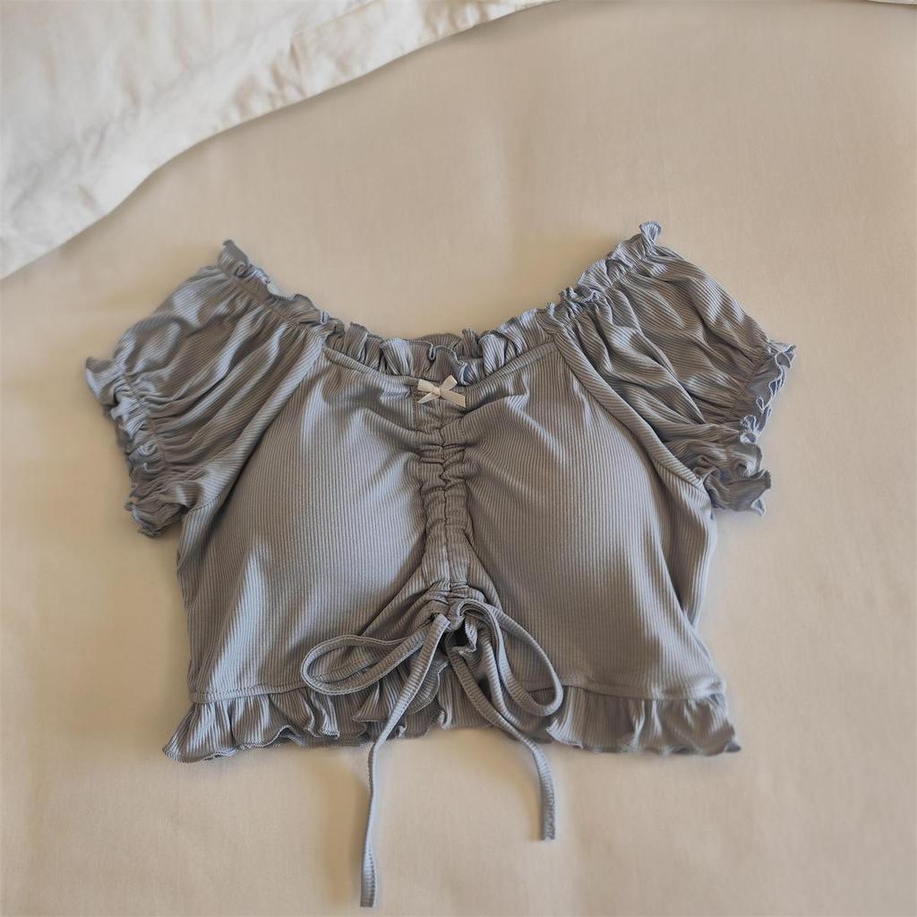 Women's Summer Puff Sleeve Modal Pajamas Set with Integrated Breast Pads - Sexy Pure Desire Homewear