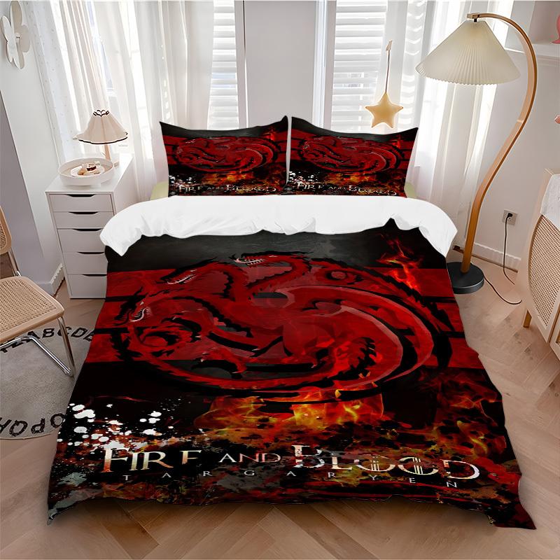 3pcs Game of Thrones Duvet Cover Set (1 Duvet Cover + 2 Pillowcases, No Core) - Comfortable, And Breathable Bedroom Decoration yy251104071