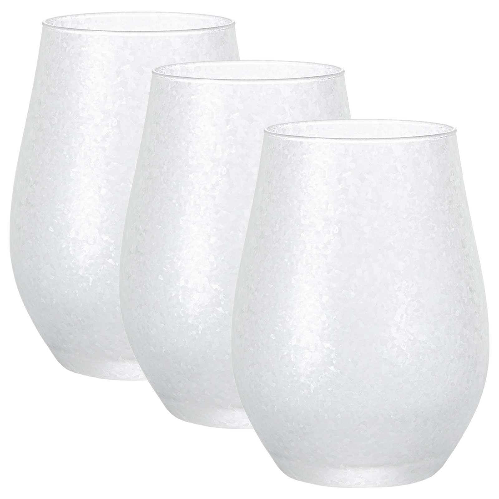 Aderia Mizore Wine Set of Made in Stemless Wine Tumblers for Commercial Restaurant and Cool and Sparkling with Crystallized Finish (ADERIA) [Aderia
