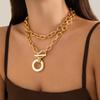 Exaggerated CCB Big Choker Necklace for Women Girl Hiphop Chunky Chain OT Buckle Necklace on the Neck Party Jewelry Gift