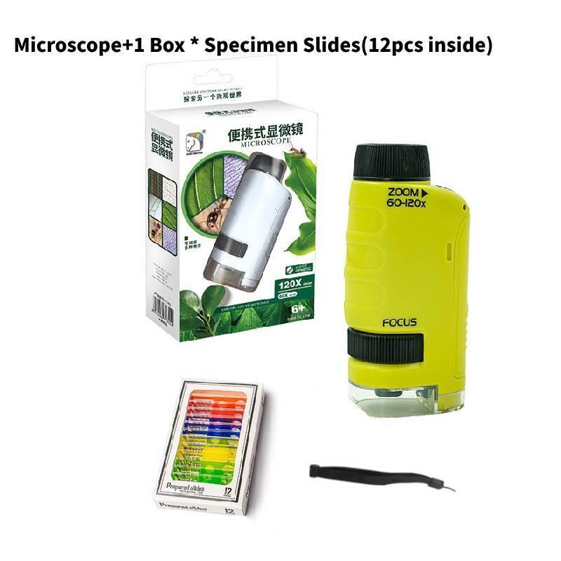 Microscópio Óptico Portátil de Alta Definição Kit Científico Educacional Para Crianças