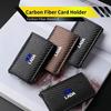 Carbon Fiber Pattern Auto Pop-up Card Case Bank Cardholder For Lada Priora Sedan Sport Granta Vesta NivO a Largus Vaz Samara 2111
