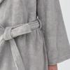MUJI Fluffy Pile 84870576 Bathrobe, Unisex, L-XL, Gray,