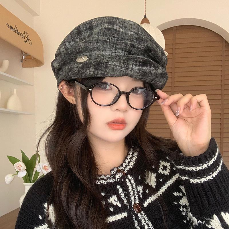 Japoński Literacki Mieszany Kolor Plisowany Beret Chmurka dla Kobiet Jesienno-Zimowy Modny i Wszechstronny Kaszkiet Małego Malarza