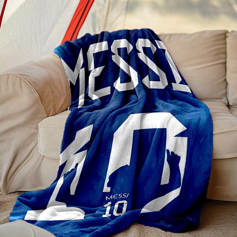 Football Star Messi Blanket, Valentine's Day, Halloween, Thanksgiving Gift Blankets, Home Blanket for Bed and Couch Use
