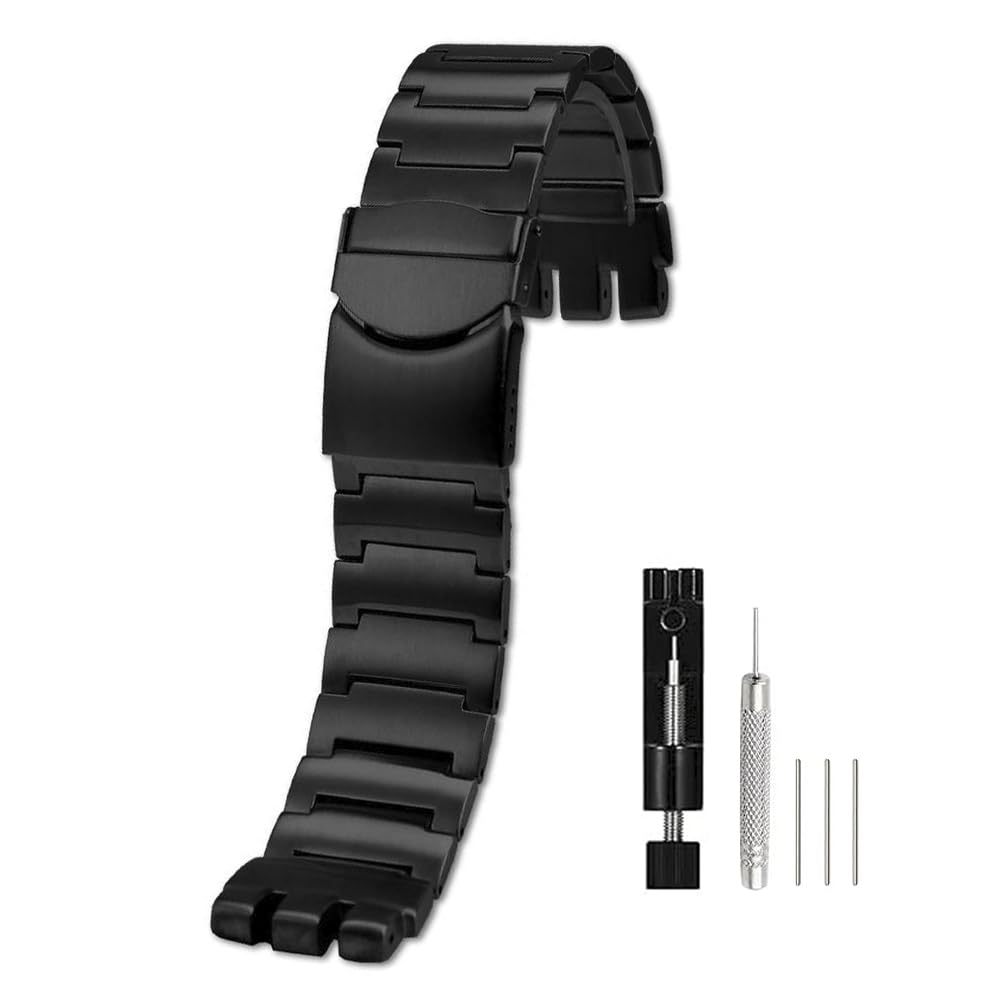 Sibehill Replacement Stainless Steel Watch Band for Swatch 23mm with Adjustment Tool