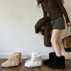 Snow Boots Women's Internet Celebrity Lamb Wool Cotton Shoes Inner Height Increase Fairy Thickened Velvet Short Boots 2025 New Winter