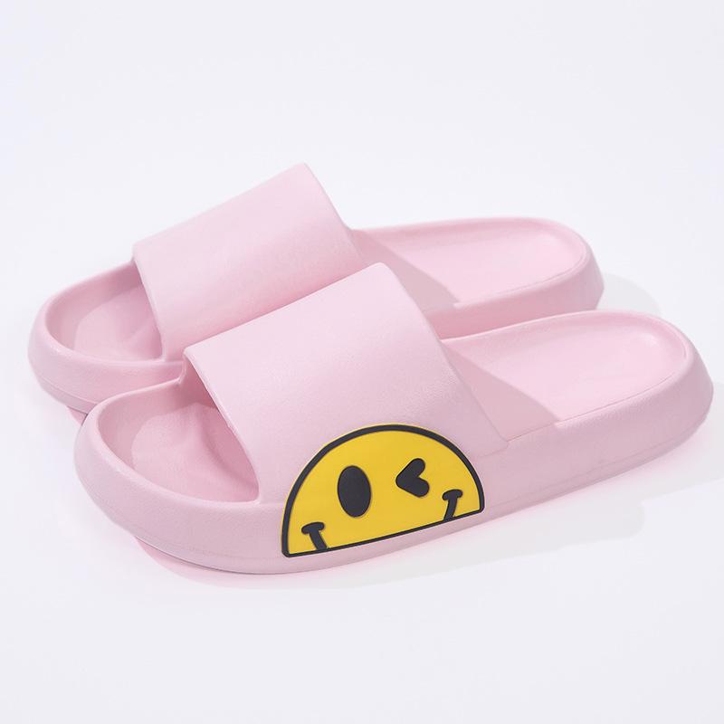 Korean Cartoon Side Smiley Face Household Couple Men and Women Bathroom Cool Slippers