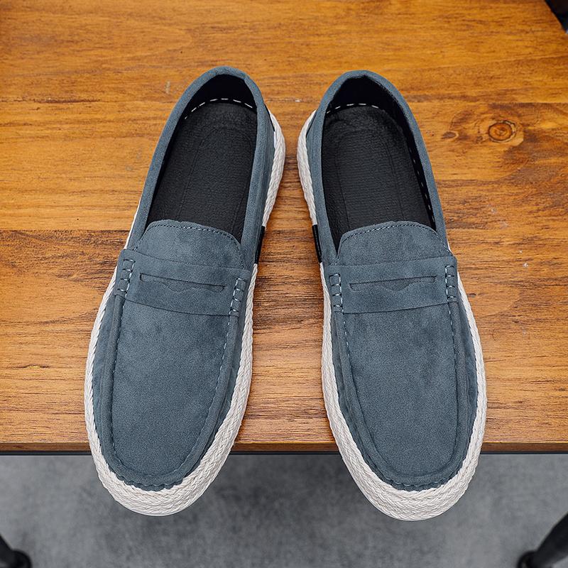 

High Quality Designer Loafers British Style Minimalist Shoes for Men Outdoor Slip-Ons Walking Shoes Casual Leather Oxford Flats 44 синий