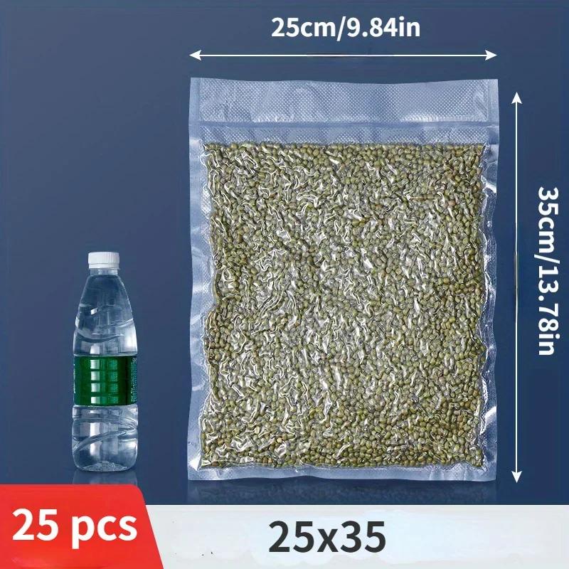 Vakuové sáčky na potraviny 25 ks/šarže Vakuové balicí sáčky pro vakuový utěsňovací stroj Potraviny vakuově balené těsnící skladovací sáčky