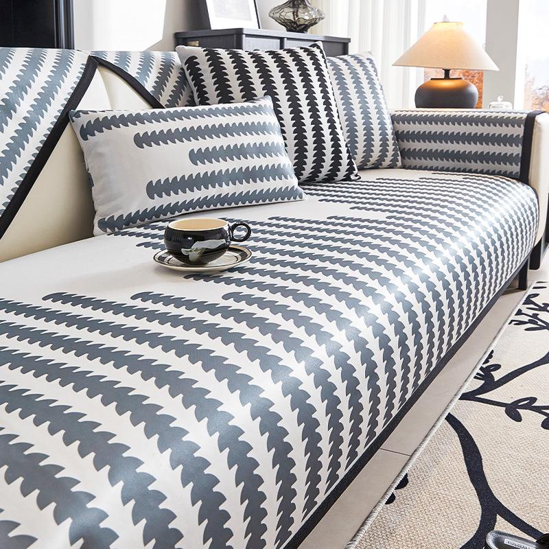 

Летняя ледяная шелковая подушка для дивана-холодильник с защитой от царапин, кожаный чехол для дивана для гостиной, прохладный на ощупь принт, нескользящий чехол на спинку 70x70