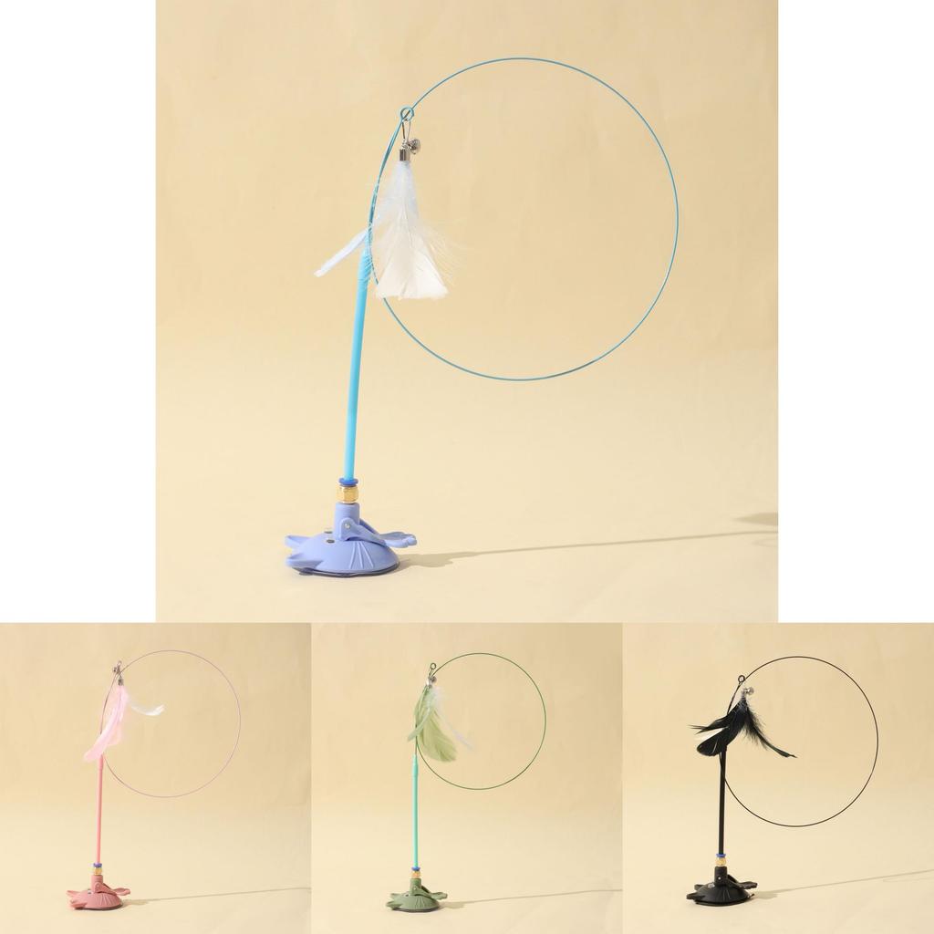 Feather Cat Teaser Stick With Steel Core For Hunting And Enrichment Activities