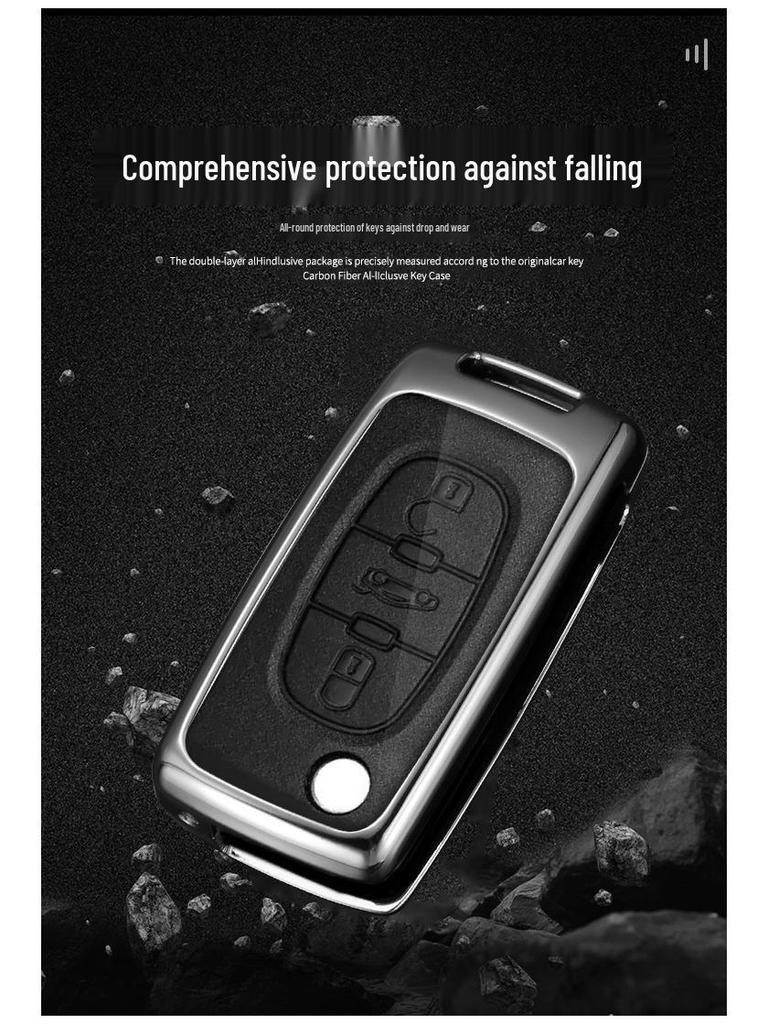 Citroen Key Bag: Leather Sega Case for C4 Remote, Protective Shell with Metal Buckle