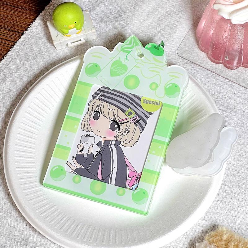 Kawaii Cake Acrylic Photo Frame for 3 Inch Kpop Idol Anime Card Strawberry Cake Protective Case Photocard Sleeves Wholesales