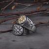 Stainless Steel Viking Compass Ring Trendy Hip Hop Rock Punk Nordic Mythological Story Luxury Rings for Men Women