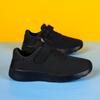 Breathable Boys' Double Mesh Running Shoes - Soft Sole, All Black, Medium to Large Sizes