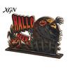 Festive Atmosphere Tabletop Decor Halloween Wooden Table Centerpiece, Decorative Sign Ornaments, 3D Layered Gnome Pumpkin Skeleton