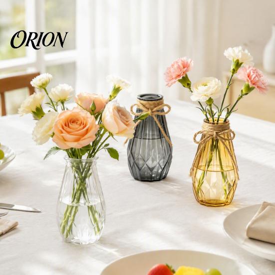 Langlebige Glasstil-Vase Dekorative Blumenvase, Transparenter Halter für Zuhause Klare Knospen-Dekoration, Moderner Verdickter Blumenbehälter Frisch und Getrocknet