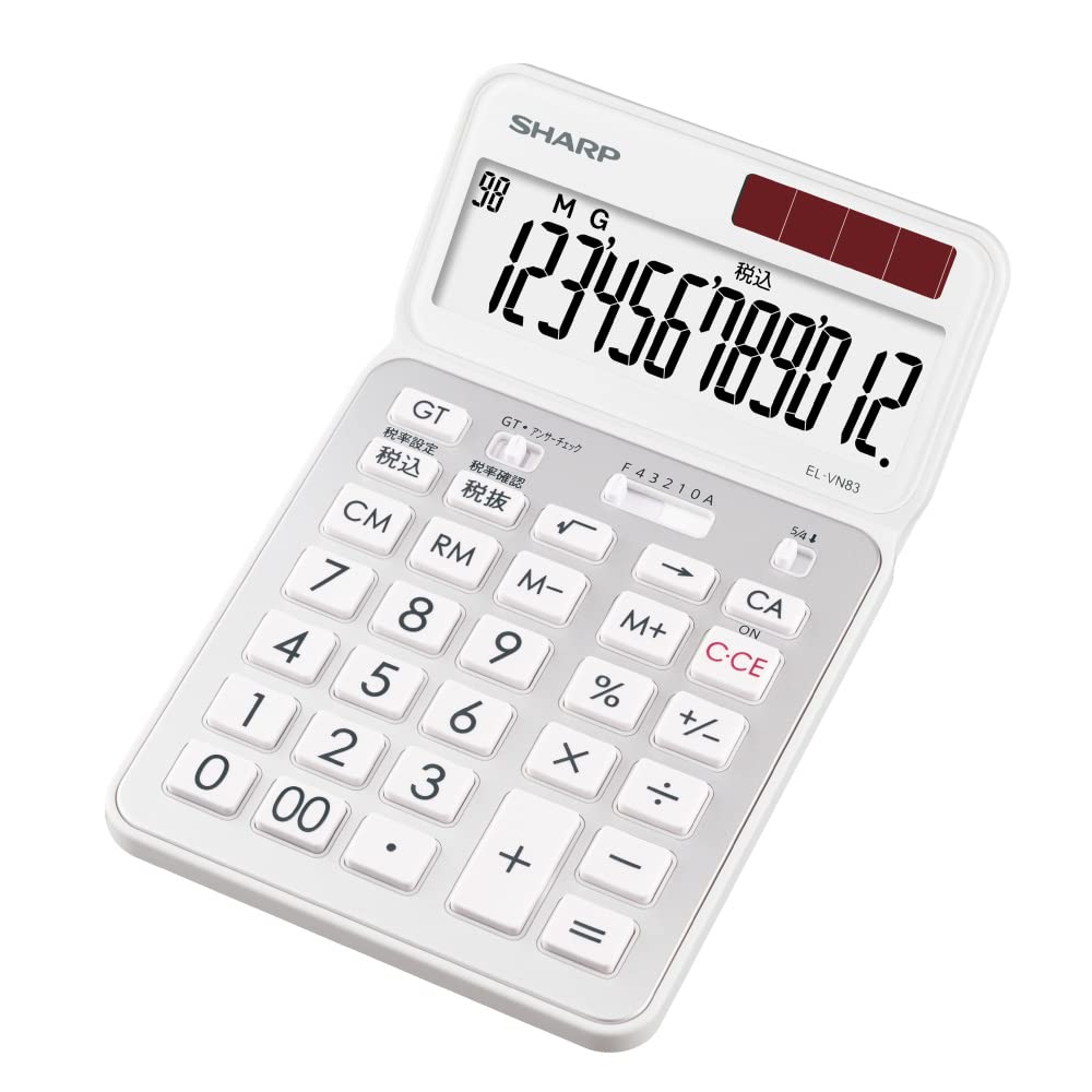 Sharp Design Calculator Premium Model Clear White Nice Size Type (Antibacterial) EL-VN83-WX