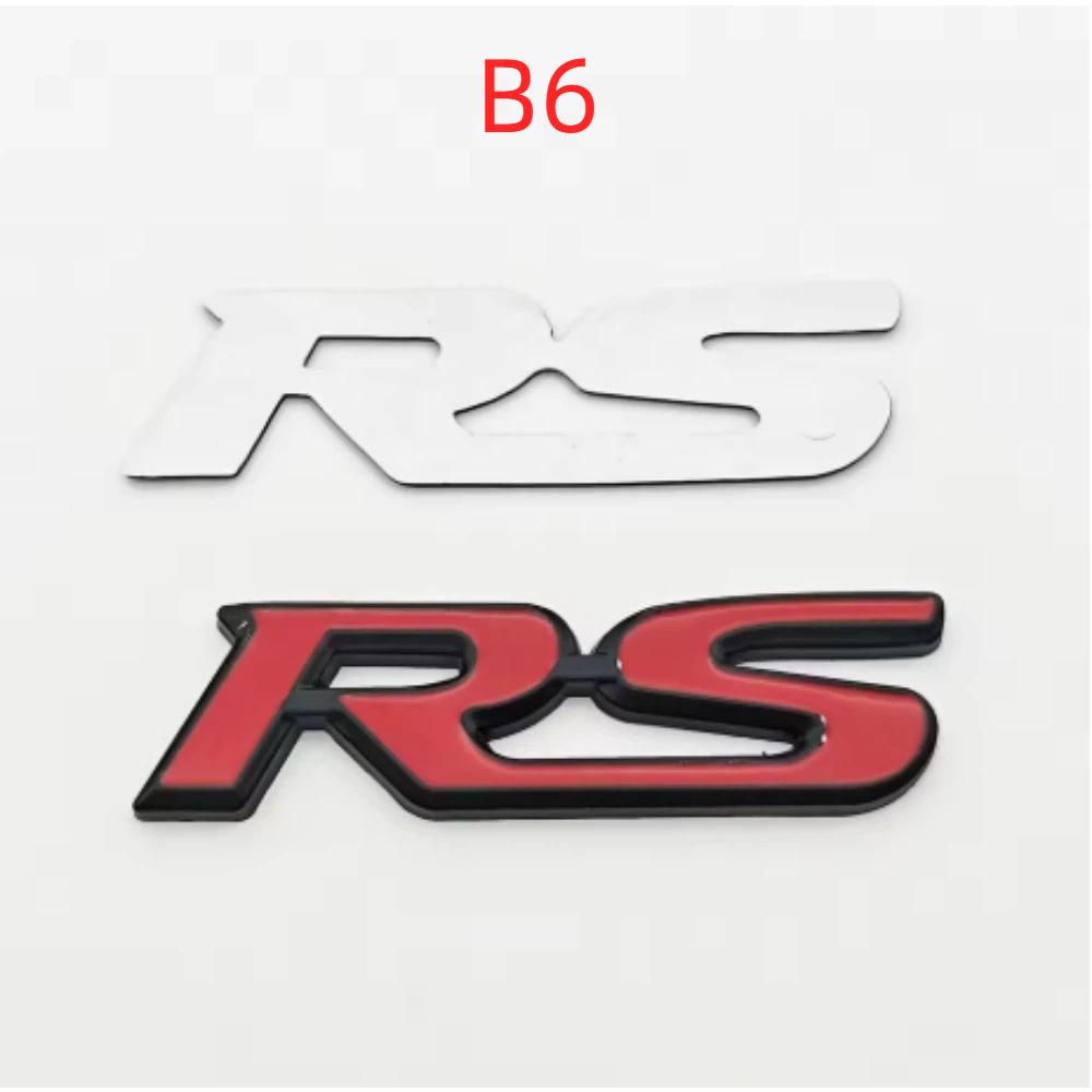 3D Metal Car Front Grille Emblem RS Logo Badge Rear Trunk Fender Sticker