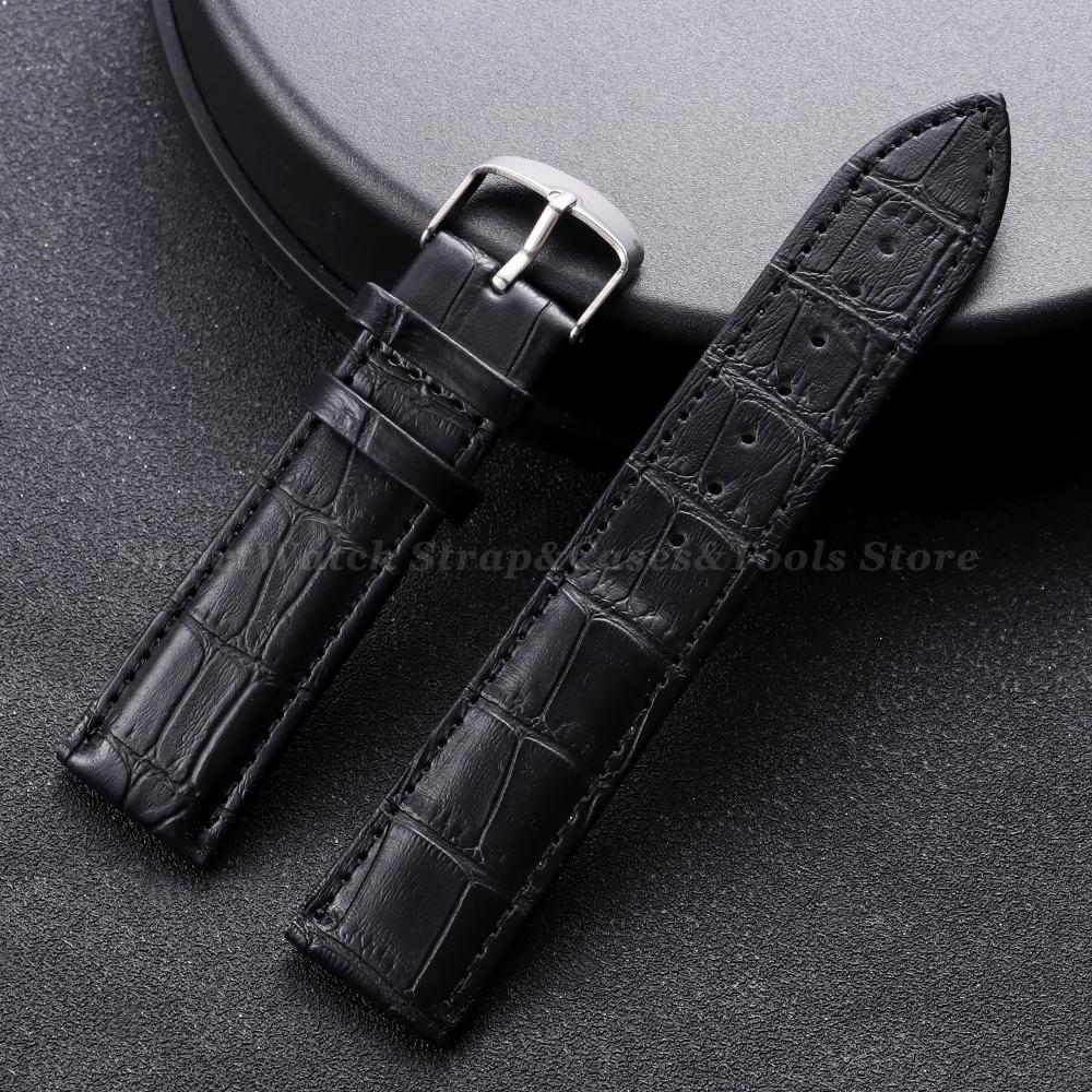 12/14/16/18/20/22/24mm Calfskin Leather Watch Straps Black Brown Soft Watchband for Women Men Business Pin Clasp Wristwatch Band