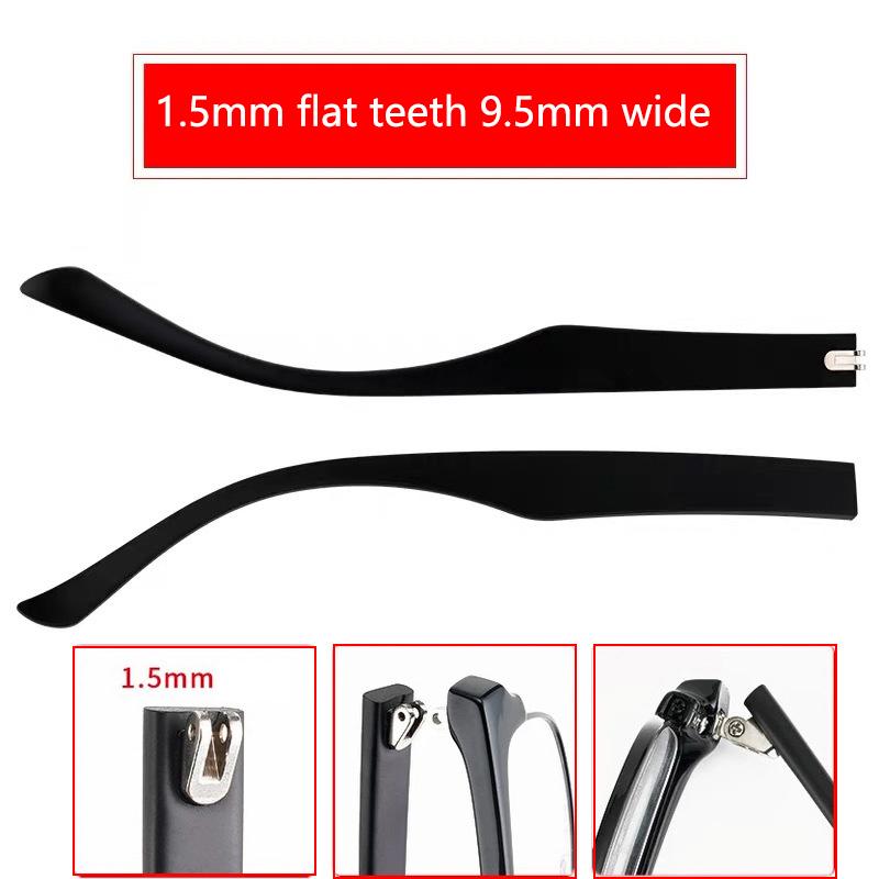 1Pair Eyeglasses Temple Arm Double Tooth Flat Teeth Tr90 Eyeglasses Replacement Anti-Slip Leg Glasses Repair Accessories