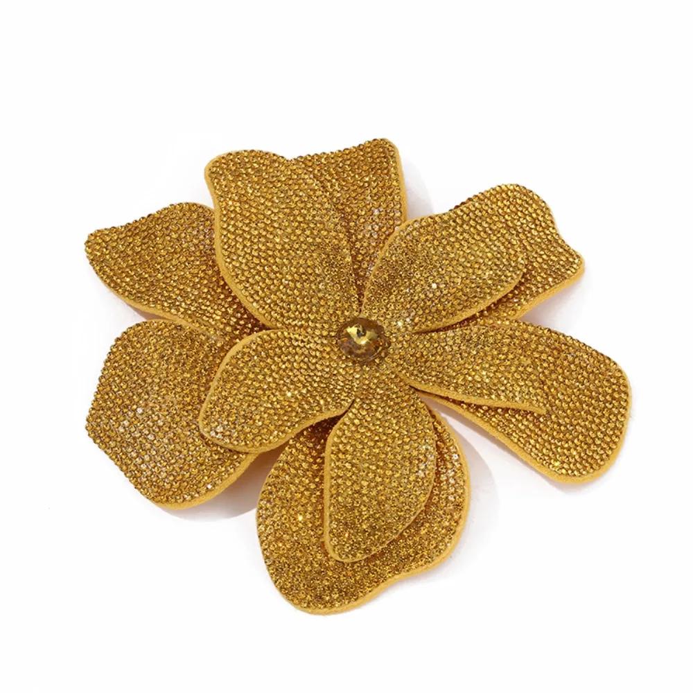 Three-dimensional Rhinestone Flower Patches Sparkling DIY Craft Sewing Supplies Sew-On Applique Embellishment