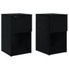 Bedside Cabinet 2 Pcs Black Oak 29 X 31.5 X 49 Cm