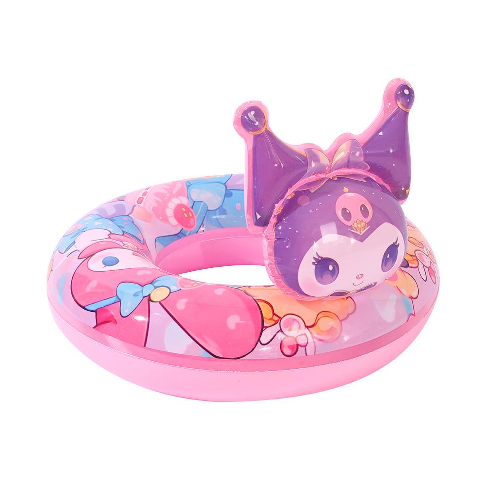 Cartoon Anti-Rollover Thickened PVC Underarm Swimming Ring for Kids - Eco-Friendly and Safe Lifebuoy