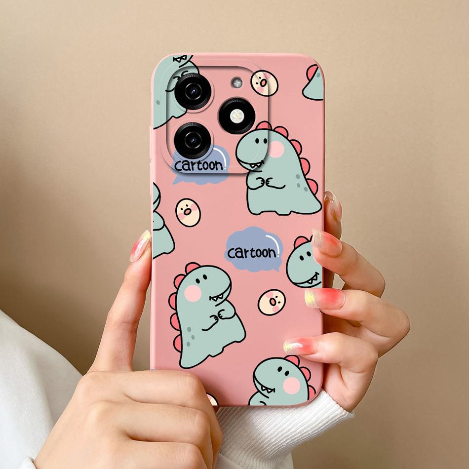 Dinosaur Case For infinix Smart 8 Pro Plus Soft Back Cover Comfortable Liquid Silicone High Quality Phone Housing For Smart8 HD