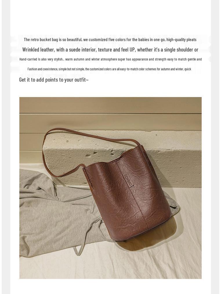 2024 Women's Korean Fashion Large Capacity Shopping Bucket Bag - Shoulder & Crossbody