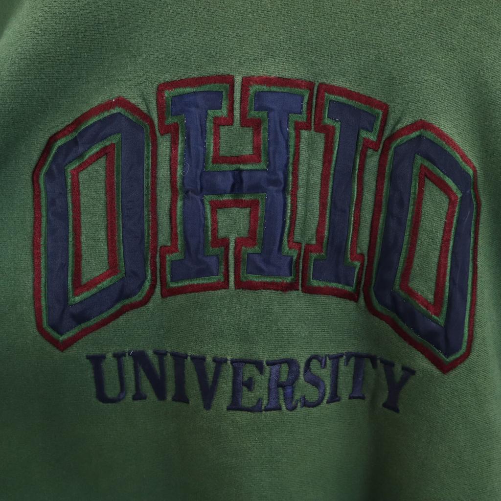 Champion 90s Old USA Made Embroidered Tag Ohio University Long Sleeve Reverse Weave Sweat Men's Used