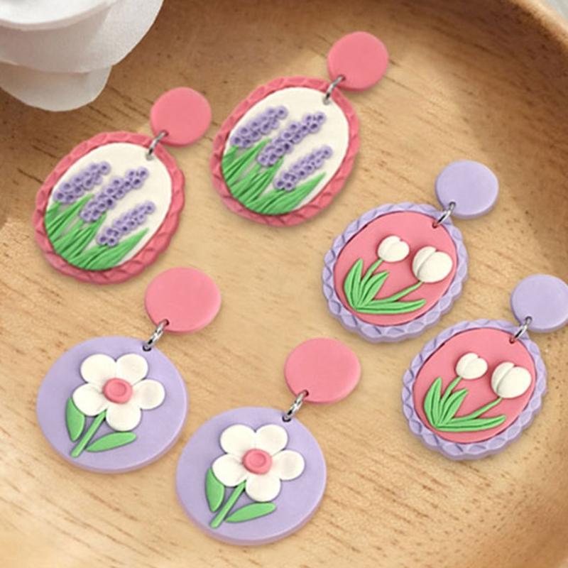 40Pcs Clay Jewelry Making Set with 5 Color Soft Clay, Sculpting Modelling Tool Clay Cutter, Earring Hooks for Artist Kid