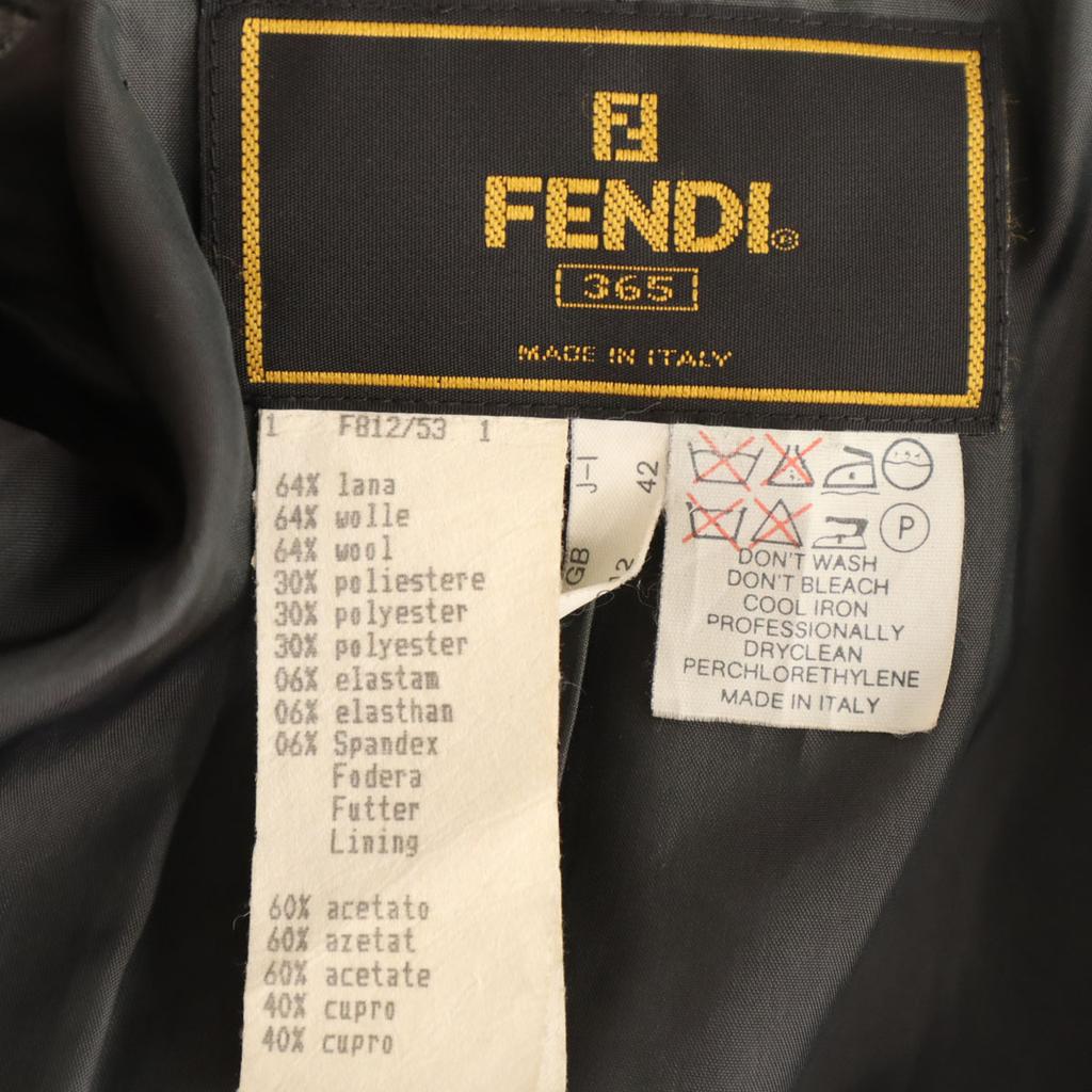 Fendi 90s Made In Italy Old Wool Jacket 42 Gray Women Used