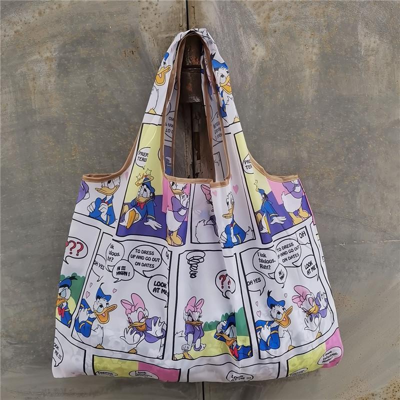 Eco-friendly Foldable Shopping Bag – Japanese & Korean Cartoon Design, Portable and Sturdy