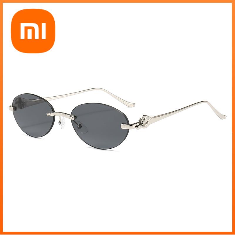 Xiaomi Women Rimless Oval Sunglasses UV400 Silver Alloy Temples Multi Color Vintage Daily Fashion Shades