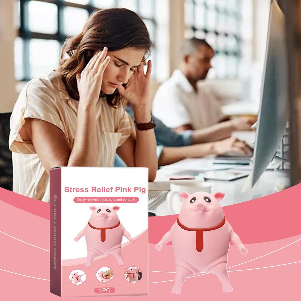 Cute Farm Animal Squeeze Toy, Rubber Red Tie Design Pinching Doll Decom&pression toys, Kids Stress Relief Animal Model Gift