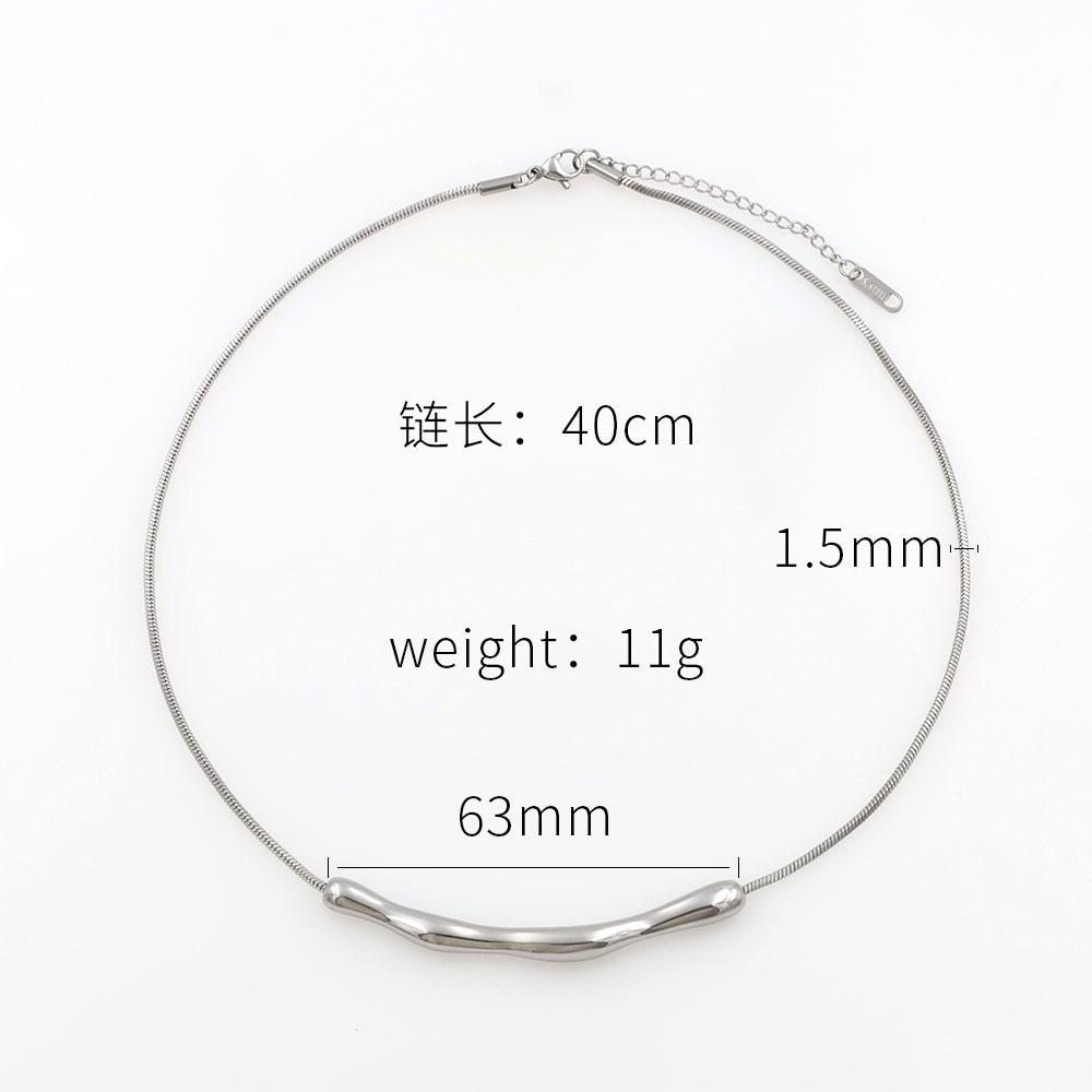 Fashion Direct Sales Irregular Pleated Curved Ring Titanium Steel 18K Geometric Jewelry Necklace Women