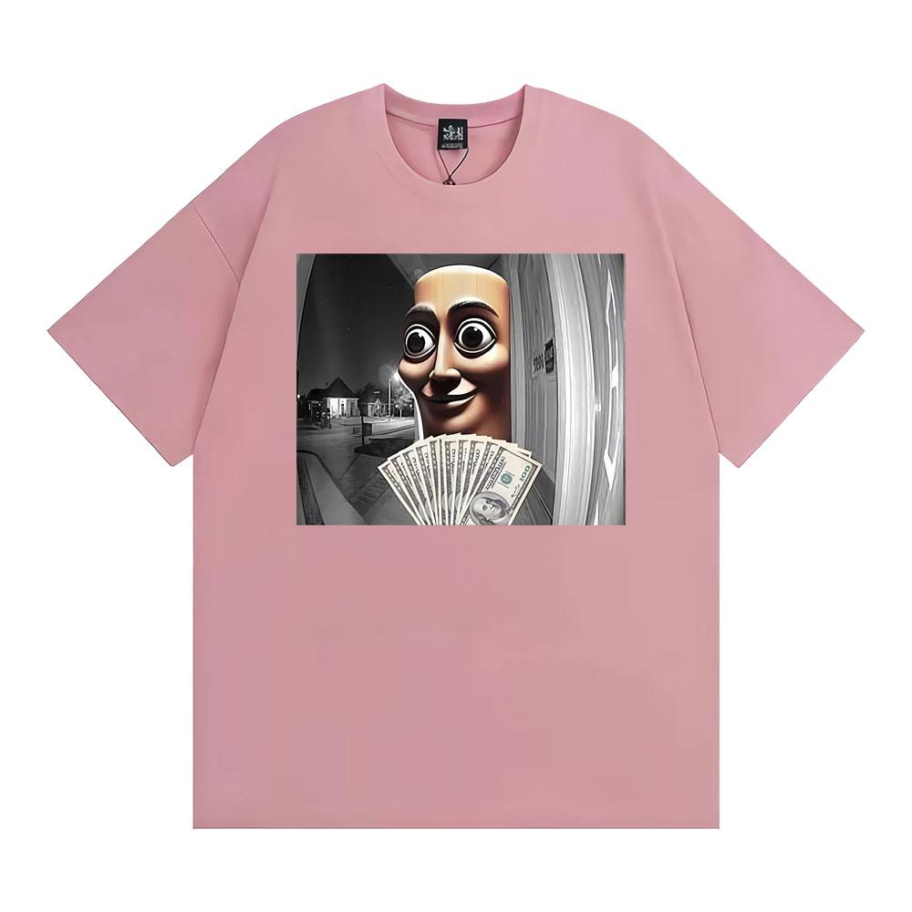 There Is Motion At Your Front Door Funny Tung Tung Tung Sahur T-shirts Men Women Retro Oversized Pure Cotton T Shirts Streetwear